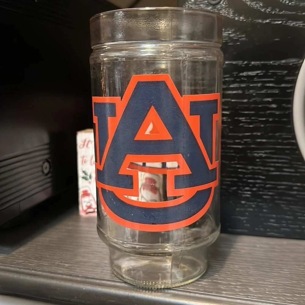 Auburn Tigers University College vintage glass cup